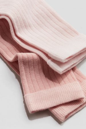 Комплект из 2 колготок без стопы в рубчик , розовый H&M