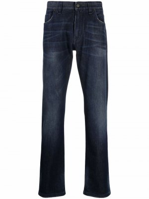 Прямые джинсы с вышитым логотипом Fendi. Цвет: синий