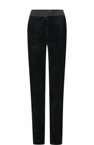 Бархатные брюки прямого кроя с карманами Tara Jarmon. Цвет: темно-синий