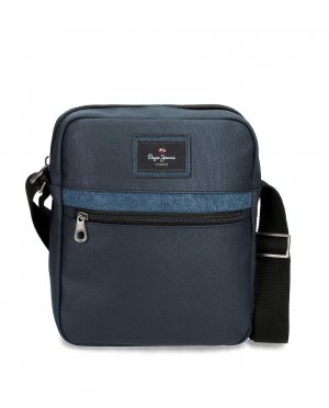 Темно-синяя мужская сумка через плечо Court с держателем для планшета, синий Pepe Jeans