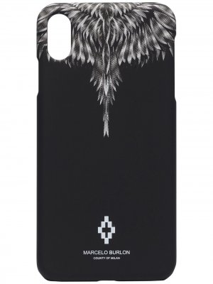 Чехол для iPhone XS Max с принтом Wings Marcelo Burlon County of Milan. Цвет: черный