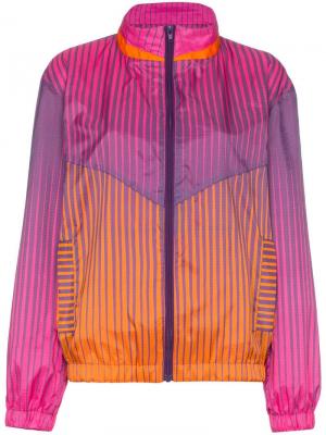 Спортивная куртка в полоску с воротником стойкой House of Holland. Цвет: розовый