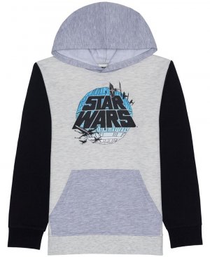 Пуловер с рисунком Звездные войны для больших мальчиков, флисовая толстовка капюшоном , синий Hybrid