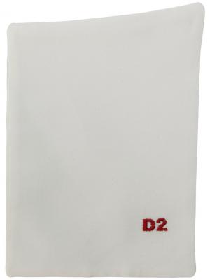 Карманный платок с вышивкой D2 Dsquared2. Цвет: белый