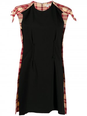 Платье мини со вставкой в клетку Céline Pre-Owned. Цвет: черный