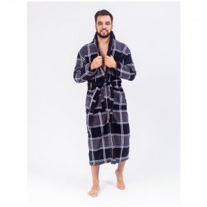Халат мужской банный VAKKAS-TEKSTILE,халат домашний Вакас-текстиль ,махровый ,мужской Ваккас -текстиль. Цвет: серый/черный