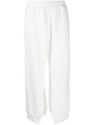 Спортивные брюки с разрезами MM6 Maison Margiela. Цвет: белый