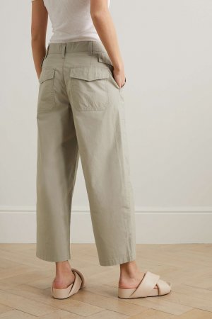 Укороченные брюки широкого кроя Daria Utility из поплина с добавлением хлопка, бежевый AGOLDE