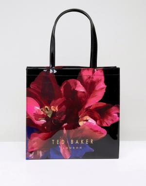 Большая сумка с цветочным принтом Ted Baker. Цвет: черный