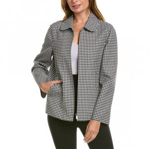 Gingham Wool Zip Up черный Michael Kors