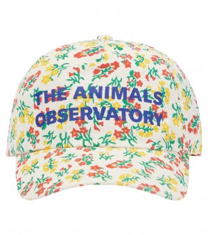 Хлопковая кепка с цветочным принтом hamster , белый The Animals Observatory