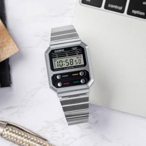 Антикварные ретро-квадратные металлические цифровые часы Casio