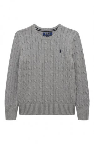 Хлопковый пуловер Polo Ralph Lauren. Цвет: серый