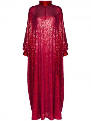 Платье-кафтан с высоким воротником и пайетками Ashish. Цвет: розовый