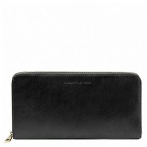 Кожаный дорожный кошелек TL141663 черный Tuscany Leather. Цвет: черный