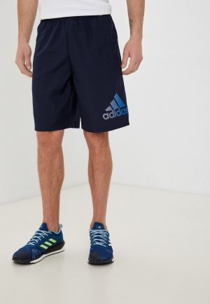Шорты спортивные adidas D2M LOGO SHORT. Цвет: синий