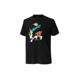 Neo Cartoon Print Loose Knit T-Shirt Men Tops Black HC3827 Adidas