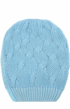 Кашемировая шапка фактурной вязки Cruciani. Цвет: голубой