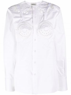 Рубашка с длинными рукавами и английской вышивкой Seen Users. Цвет: белый