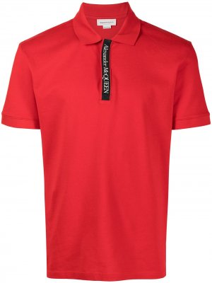 Рубашка поло с логотипом Alexander McQueen. Цвет: красный
