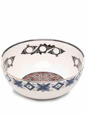 Hybrid contrast-print bowl Seletti. Цвет: белый