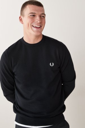 Классический свитер с круглым вырезом , черный Fred Perry