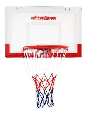 Баскетбольный щит мини с мячом и насосом Moove&Fun. Цвет: прозрачный
