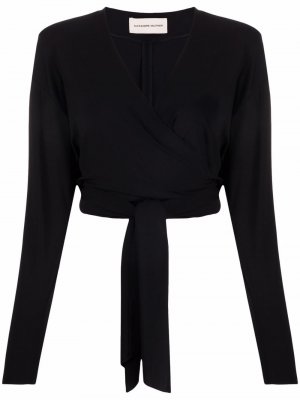 Блузка с длинными рукавами и запахом Alexandre Vauthier. Цвет: черный