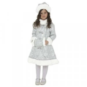 Детский карнавальный костюм «Снегурочка хрустальная», р. 34, рост 134 см Батик. Цвет: белый/микс