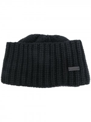 Кашемировая шапка бини в рубчик Saint Laurent. Цвет: черный
