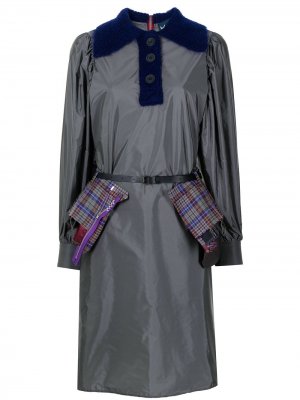 Платье-рубашка с длинными рукавами Kolor. Цвет: серый