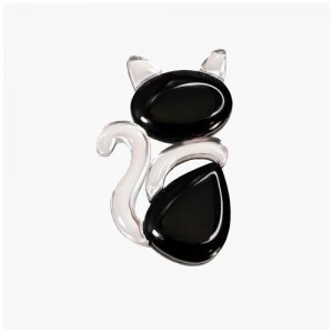 Брошь Черная Кошка/Black Cat, brooch, black ORGALICA. Цвет: черный