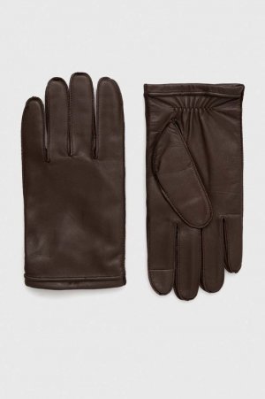 Кожаные перчатки Boss, коричневый BOSS