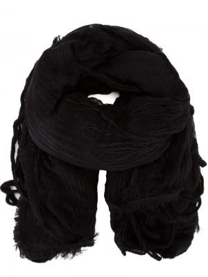 Фактурный шарф с бахромой Forme D’expression. Цвет: черный