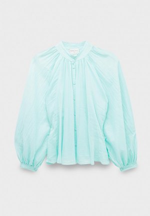 Блуза Forte cotton silk voile bohemian shirt aquatic. Цвет: бирюзовый