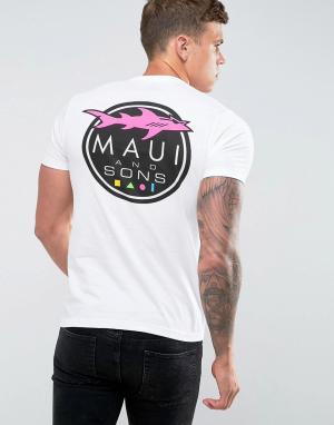 Футболка с принтом логотипа Maui & Sons. Цвет: белый