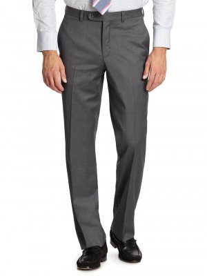Шерстяные классические брюки K-Body , серый Saks Fifth Avenue