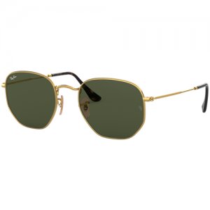 Солнцезащитные очки , золотой, зеленый Ray-Ban. Цвет: золотистый