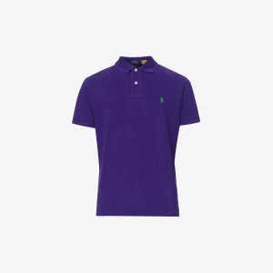 Рубашка-поло индивидуального кроя из хлопкового пике с короткими рукавами и вышитым логотипом, фиолетовый Polo Ralph Lauren