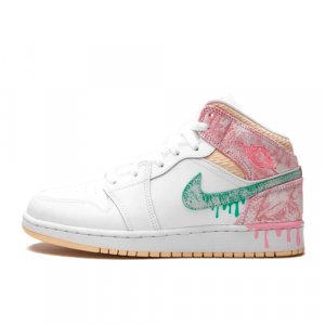 Кроссовки , размер 36,5 EU, зеленый, белый Jordan. Цвет: розовый/белый/зеленый/бежевый