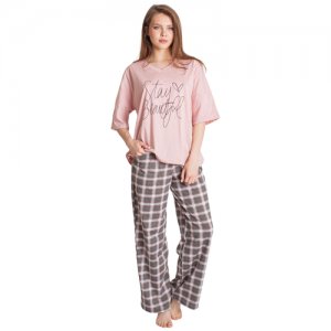 Комплект , брюки, футболка, укороченный рукав, карманы, размер 50, розовый Lika Dress. Цвет: розовый