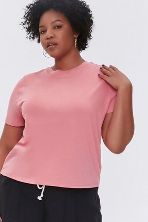 Футболка больших размеров из органического хлопка , роза Forever 21