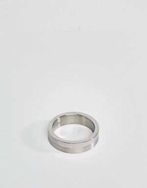 Серебристое кольцо из стали Fred Bennett. Цвет: серебряный