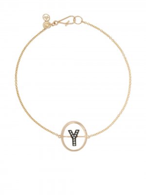 Золотой браслет с инициалом Y и бриллиантами Annoushka. Цвет: желтый