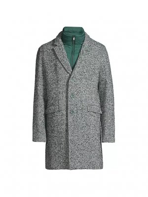 Пальто из смесовой шерсти с узором «в елочку» , зеленый Herno