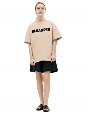 Хлопковая футболка с логотипом Jil Sander