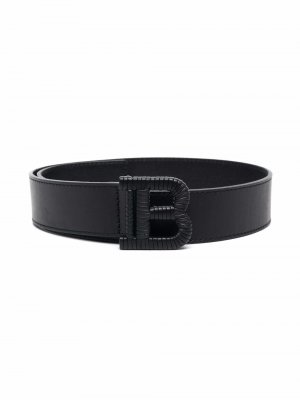 Logo-buckle leather belt Balmain Kids. Цвет: черный