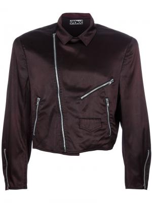 Укороченная байкерская куртка Stephen Sprouse Vintage. Цвет: коричневый