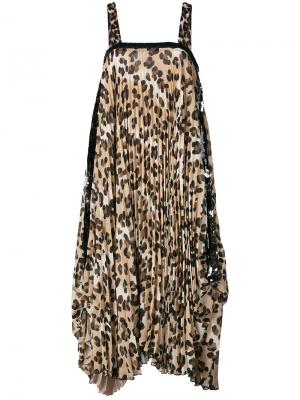 Платье шифт с леопардовым принтом Loyd/Ford. Цвет: none