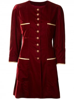 Однобортное пальто 1993-го года с пуговицами CC Chanel Pre-Owned. Цвет: красный